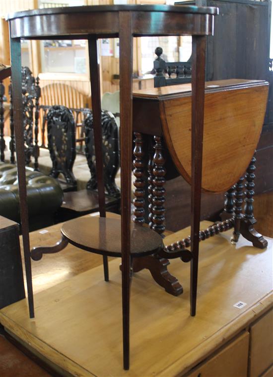 Small Victorian Sutherland table and Edwardian occasional table